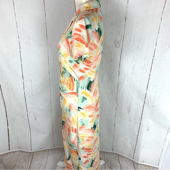 FORE Watercolor print dress button front medium - Picture 6 of 11